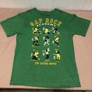 GAP Rock Academy - Top Guitar Moves - Boys L 100% Cotton - Green Graphic Tee